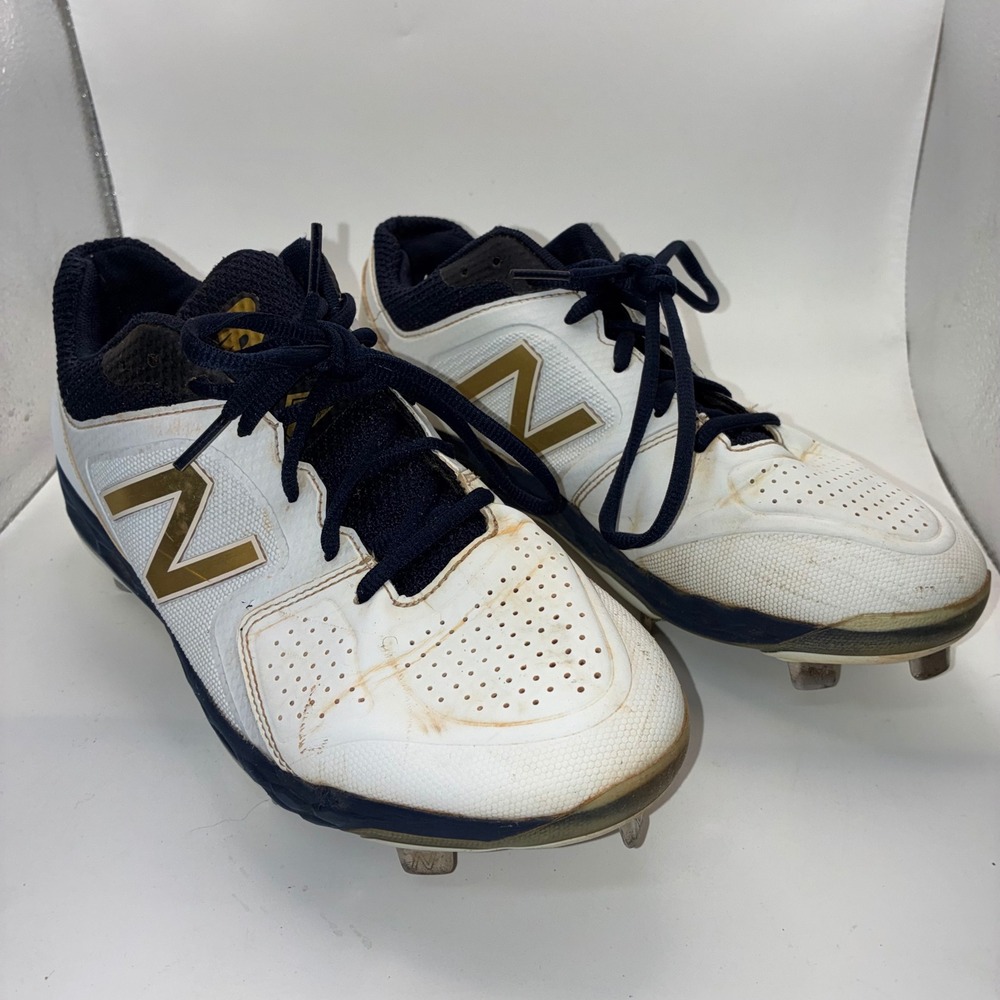 New Balance SMVELON1 Fresh Foam Velo v1 Metal Softball Cleats White Navy Gold 9